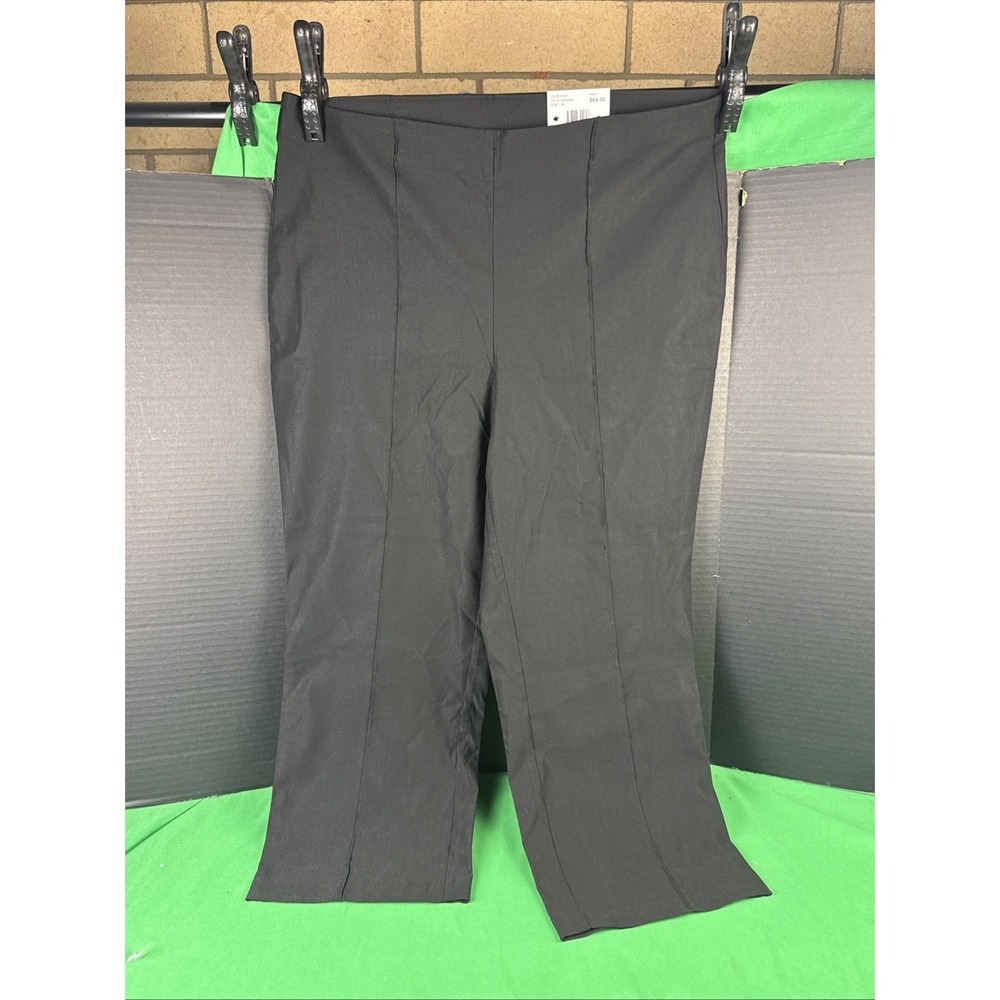 Rafaella Womens Crop Pintuck Pant Size 16 Black Pull On Stretch RS8SG066